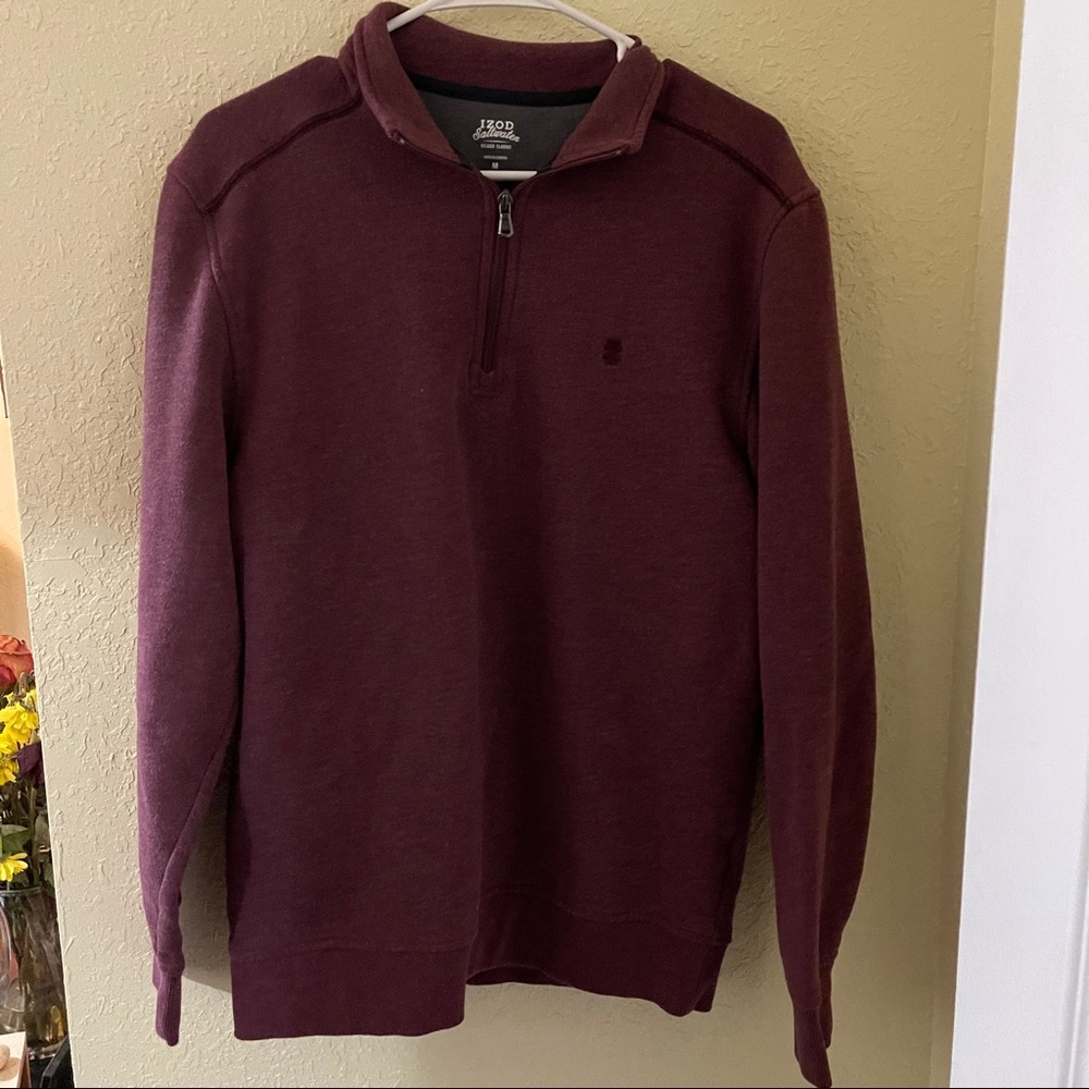 IZOD purple quarter zip sweatshirt